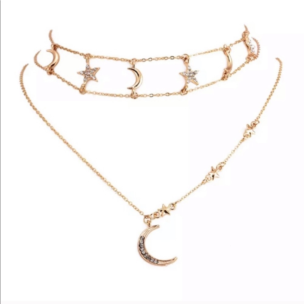 3/$30 ๐ Moon And Star Choker - Picture 2 of 6